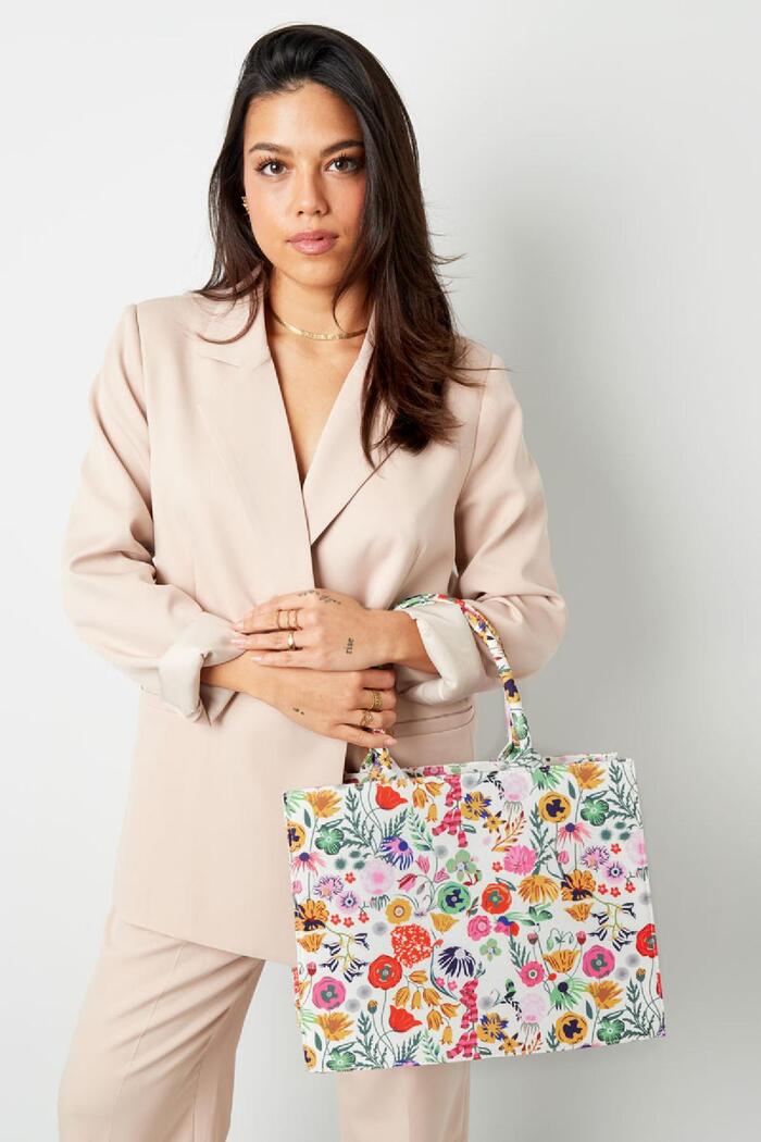 Shopper Medium mit Blumendruck Multi Polyester Bild2